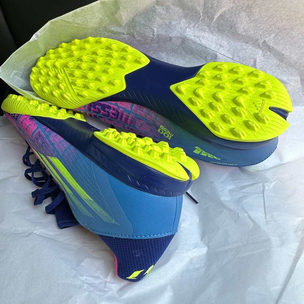 Adidas Men'sX Speedflow Messi 3 Cleats Victory Blue/Shock Pink/Solar Yellow 13.5